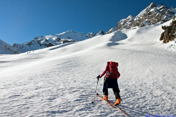 Sci alpinisti verso la vetta (foto G. Meneghello)