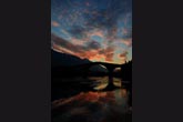 Spettacolare tramonto sul ponte di Ganda (foto R. Moiola)